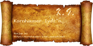 Kornhauser Iván névjegykártya
